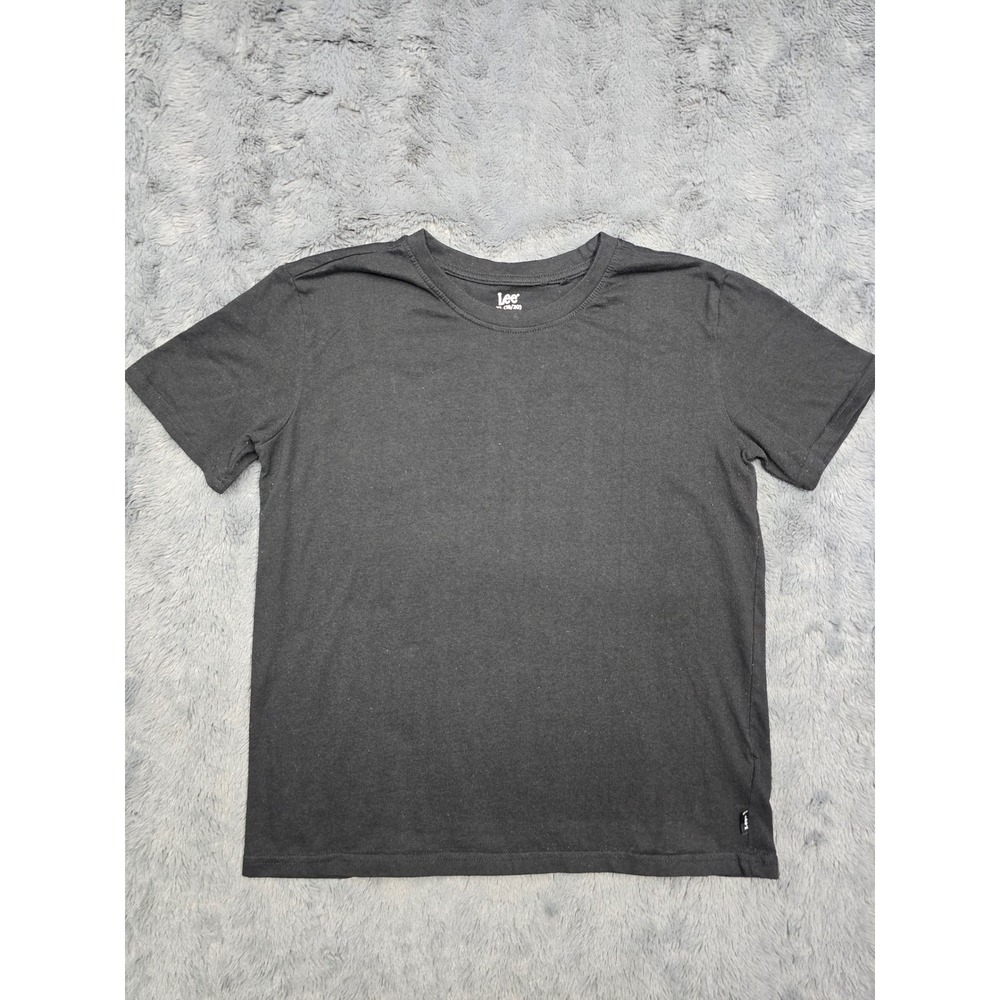 Lee Boys Black Short Sleeve T-Shirt Crew Neck Cotton Blend Size XL 18/20